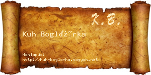 Kuh Boglárka névjegykártya